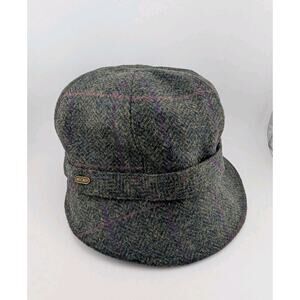 Mucros Weavers Wool Flapper Hat Brown Purple Plaid Muckross Killarney Ireland